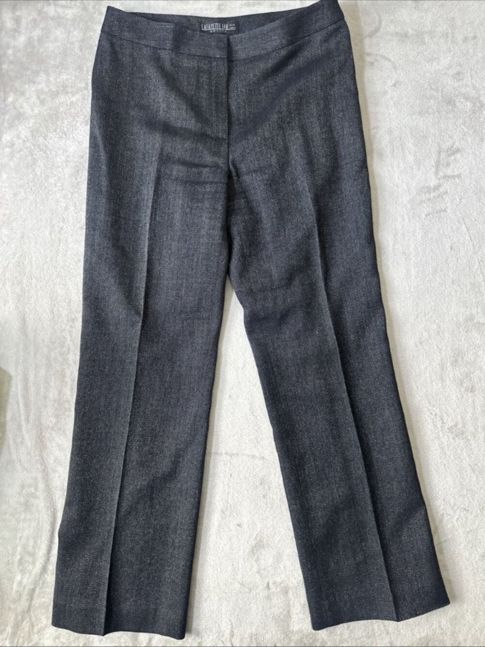 Lafayette 148 virgin wool pants size 8 Petite black straight leg career trousers